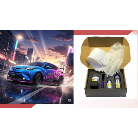 پک خشگير تویوتا سی اچ آر با کد رنگ 040-سفيد(سفيد بسيار براق، بدون هيچ نوت رنگي، شبيه به نور خالص.) ساده